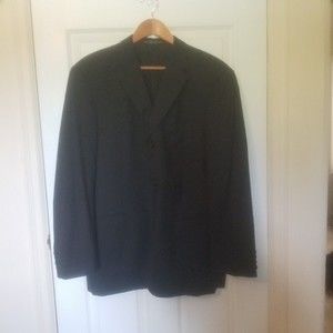 Hugo Boss Lanificio F.lli Cerruti Super 120's Black Jacket Sports Coat Sz 46
